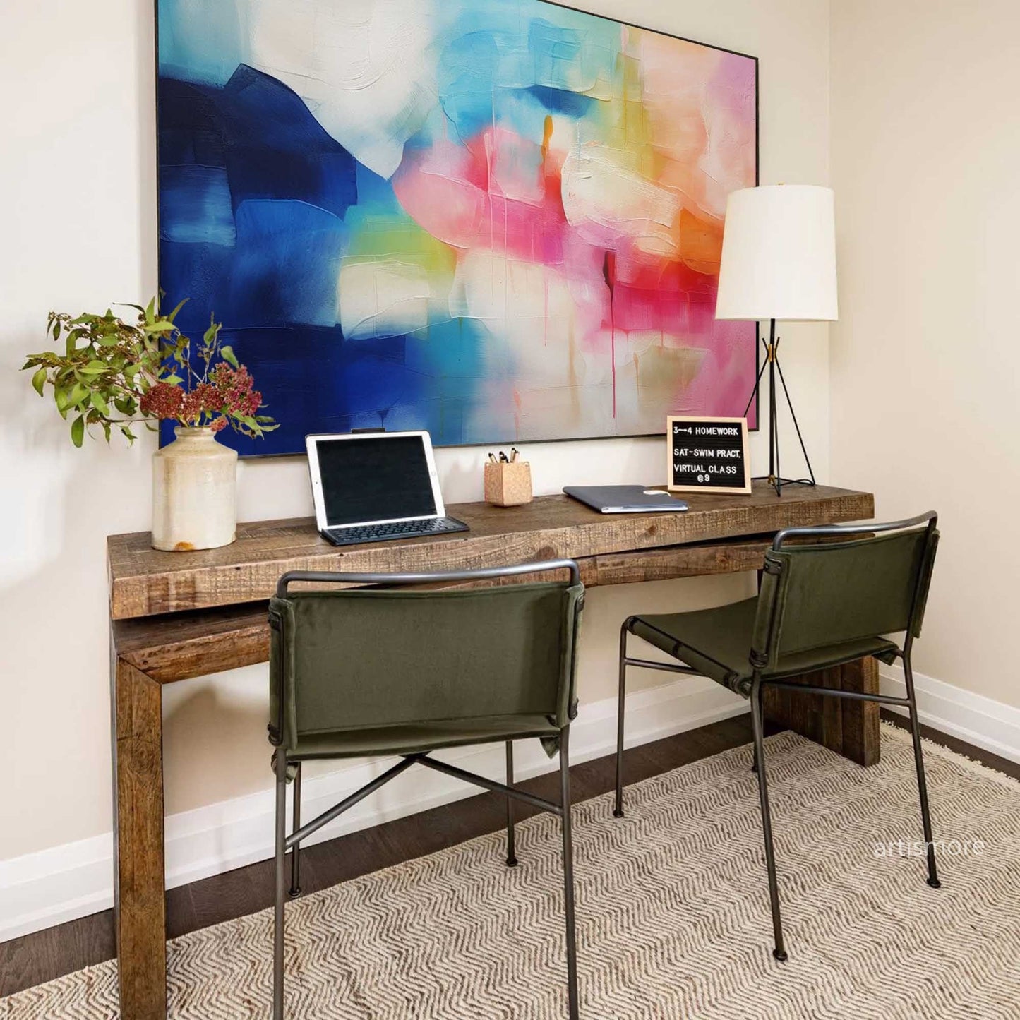 Colorful Horizon - Large Abstract Art Painting Ideas on Canvas