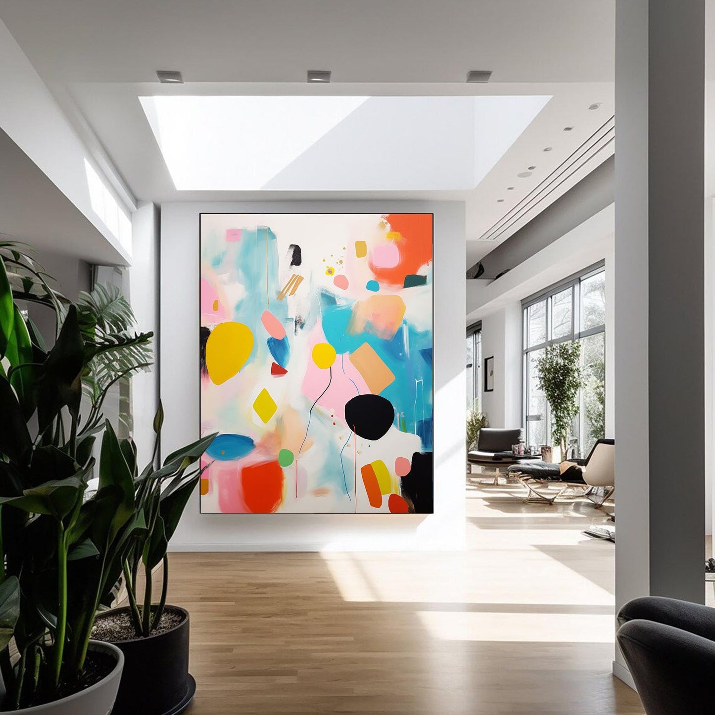 Joyful Celebration - Playful Whimsical Wall Art, Contemporary Colorful Painting
