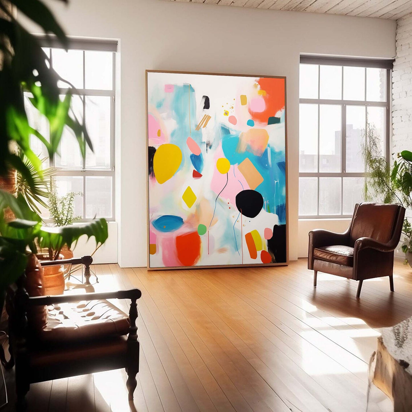 Joyful Celebration - Playful Whimsical Wall Art, Contemporary Colorful Painting