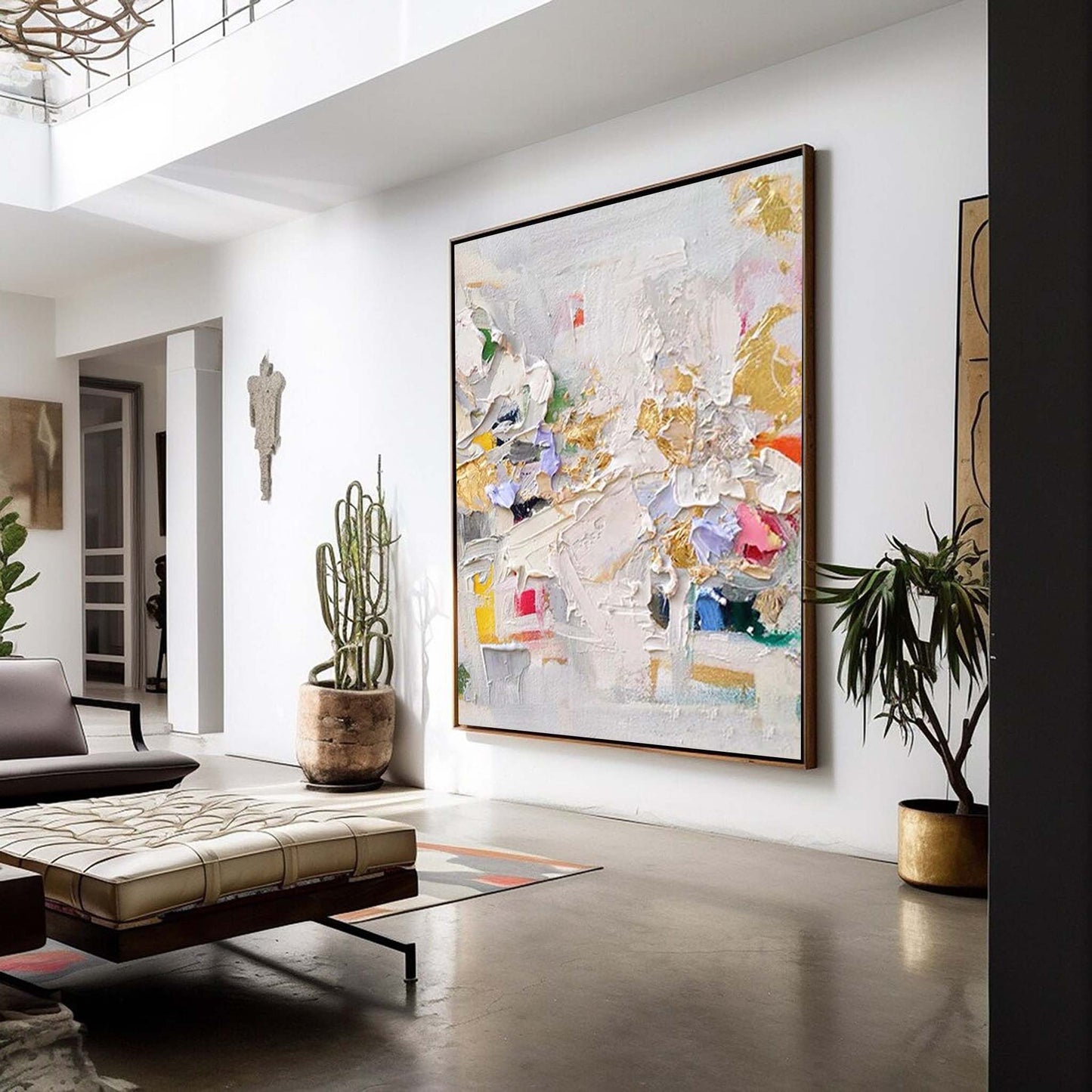 Urban Fragments - Modern Textured Wall Art with Gold Accents