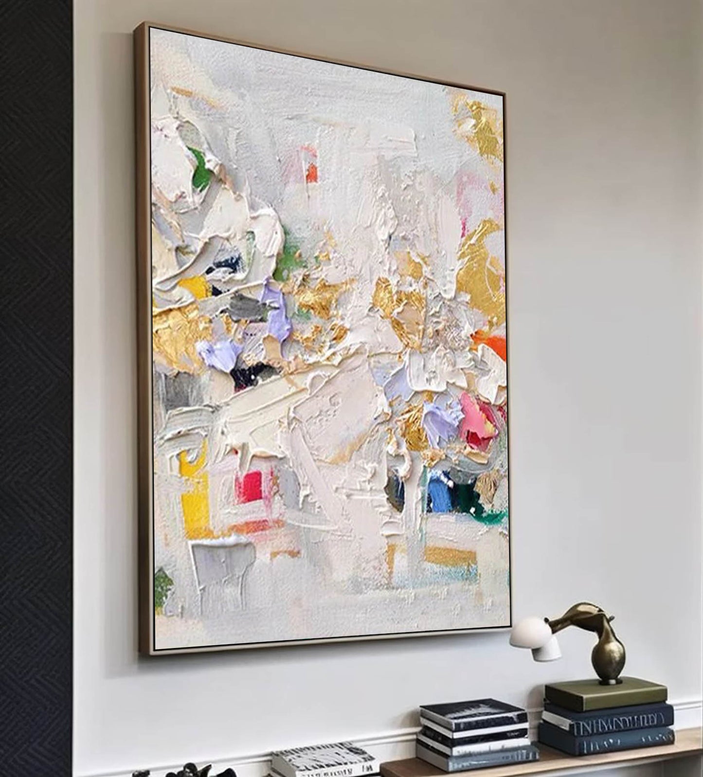 Urban Fragments - Modern Textured Wall Art with Gold Accents