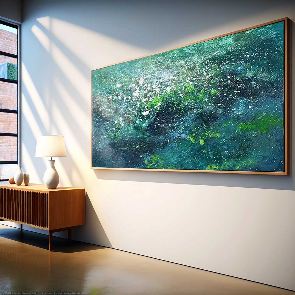 Emerald Depths - Large Textured Green Abstract Painting