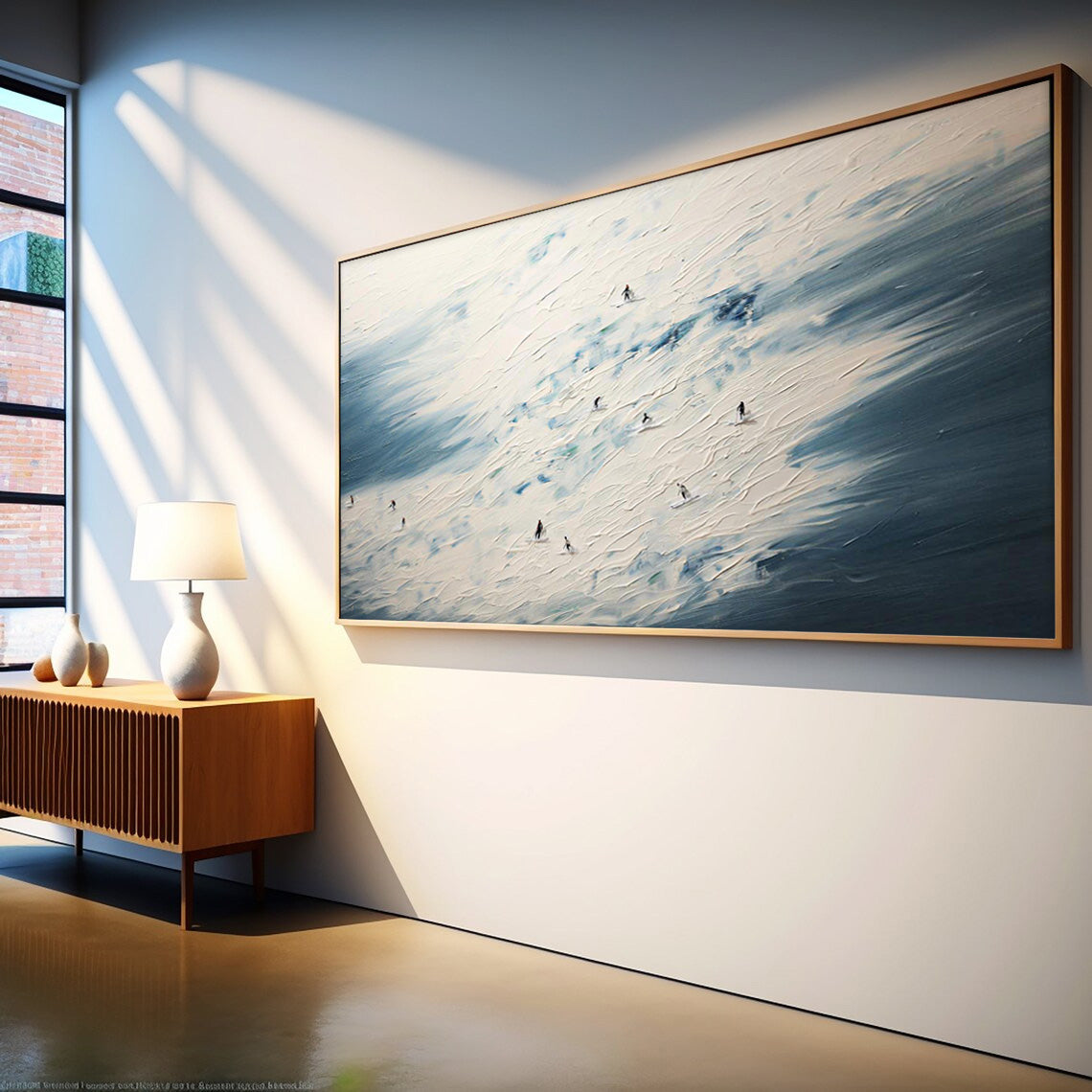 Mountain Panorama - Textured Ski Art and Snow Ski Wall Art