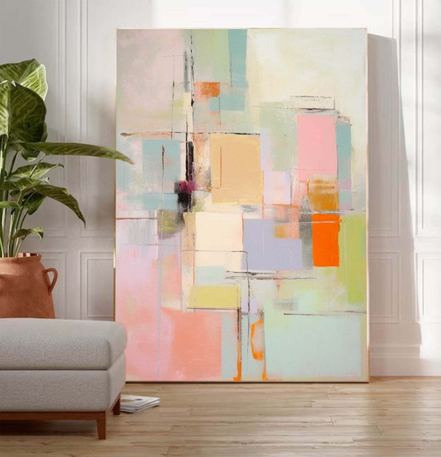 Ethereal City - Soft Abstract Painting Pastel Wall Art