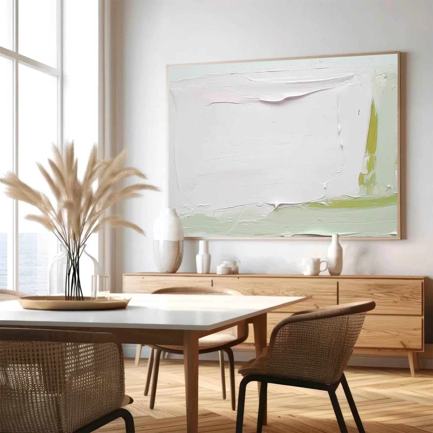 Serene Texture - Heavy Impasto Minimalist White Art Painting