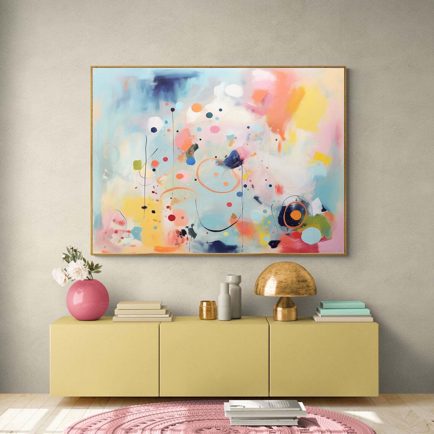 Joyful Field - Uplifting Multicolor Wall Art, Cool Abstract Painting