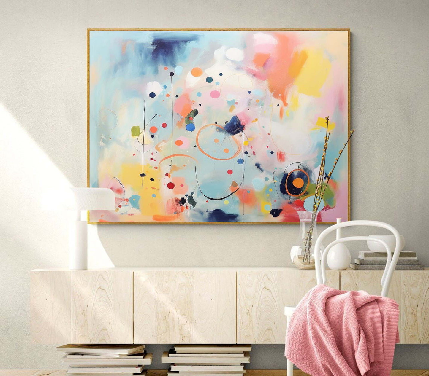 Joyful Field - Uplifting Multicolor Wall Art, Cool Abstract Painting