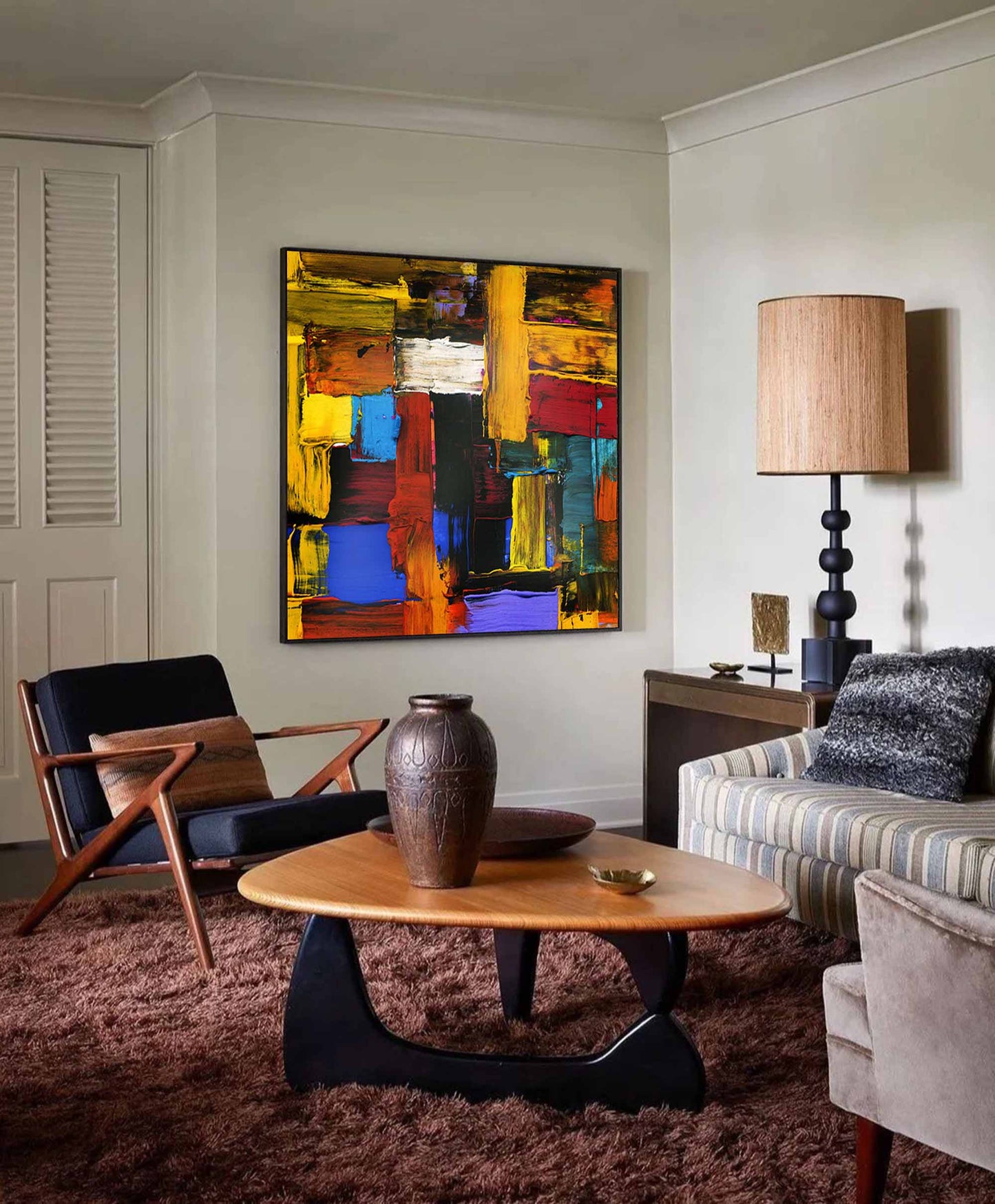 Urban Blocks - Modern Abstract Wall Art Textured Canvas Painting