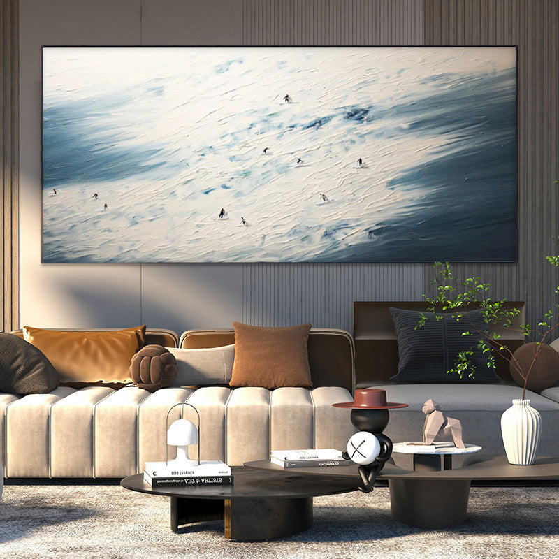 Mountain Panorama - Textured Ski Art and Snow Ski Wall Art