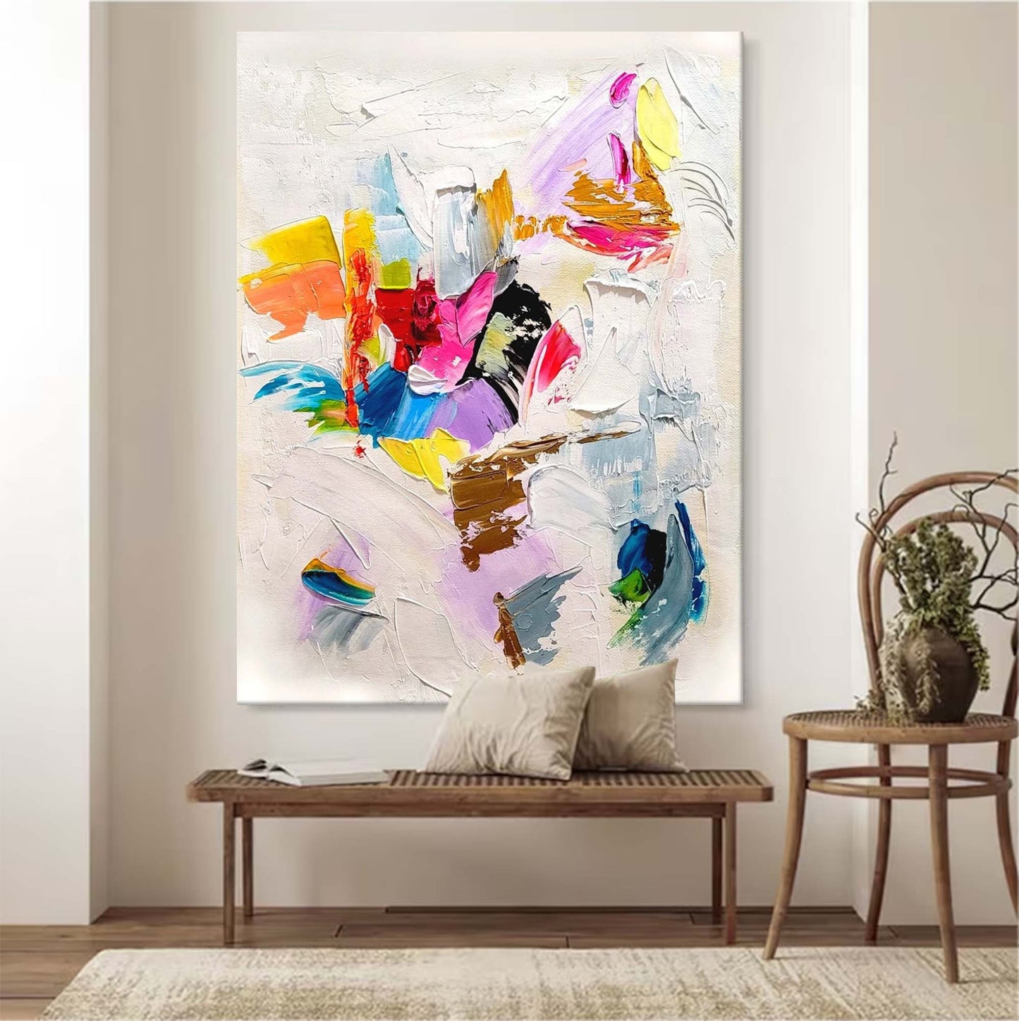 Vibrant Motion - Canvas Wall Art Abstract Impasto Painting