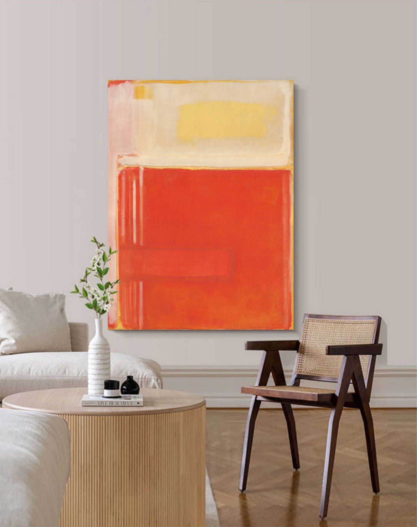 Red Field - Red Abstract Painting Modern Color Field Canvas Art