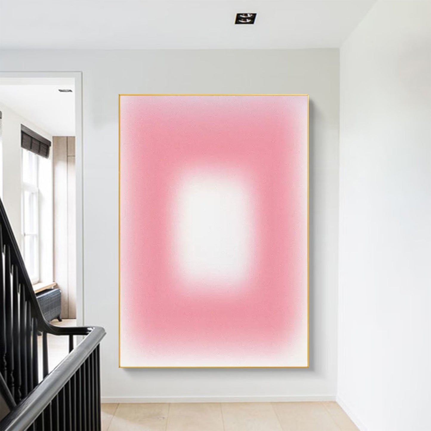 Aura Glow - Minimalist Pink Abstract Art with Soft Gradient