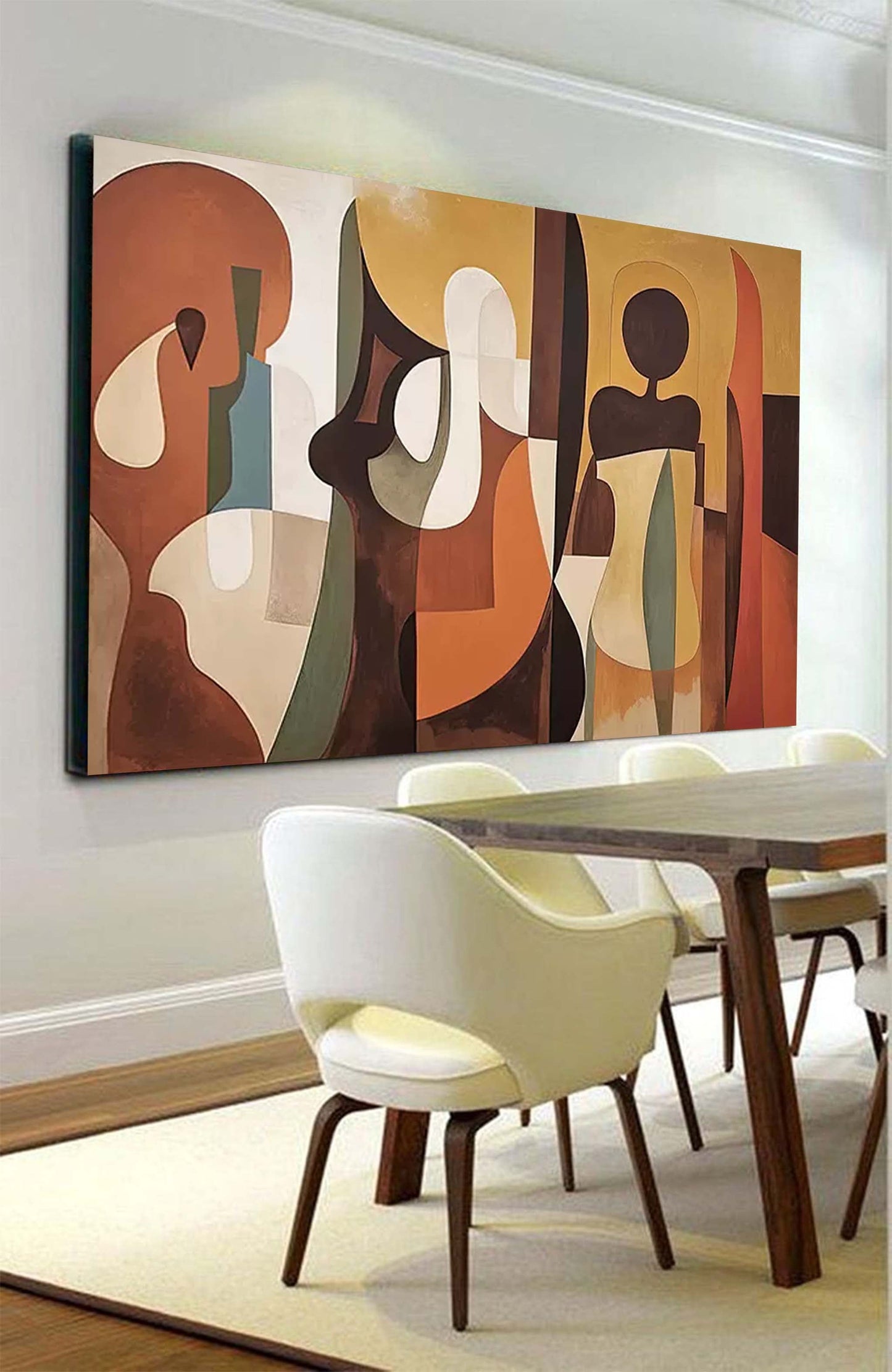 The Gathering - Figurative Abstract African Wall Art in Earth Tones