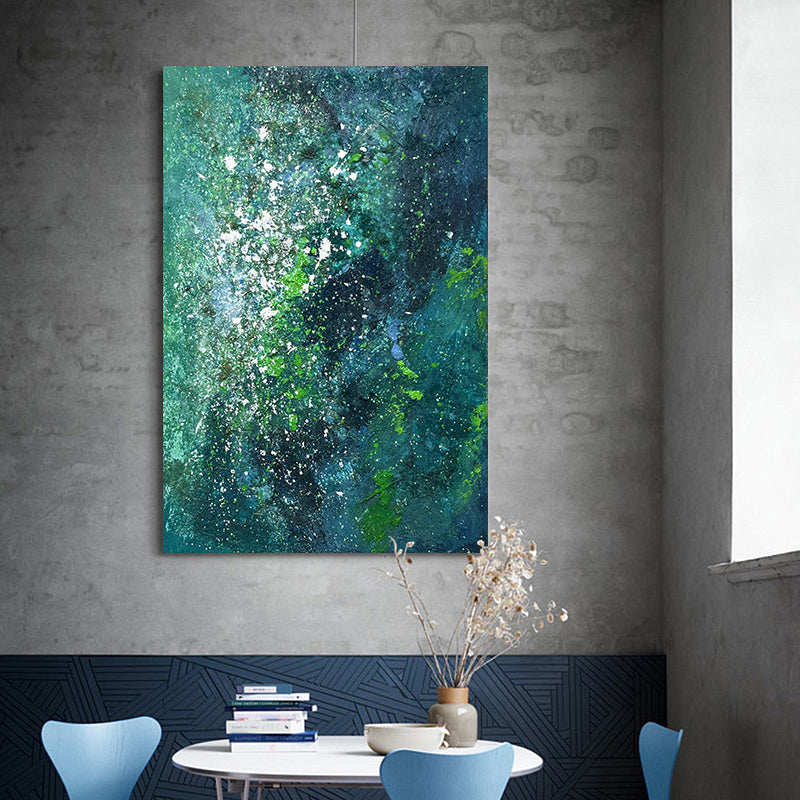 Deepwater Bloom - Textured Ocean Abstract Painting in Blue and Green