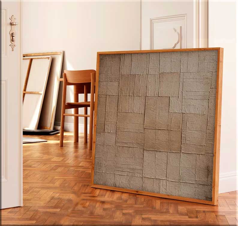 Woven Earth - Brown Minimalist Rustic Wall Art with Texture