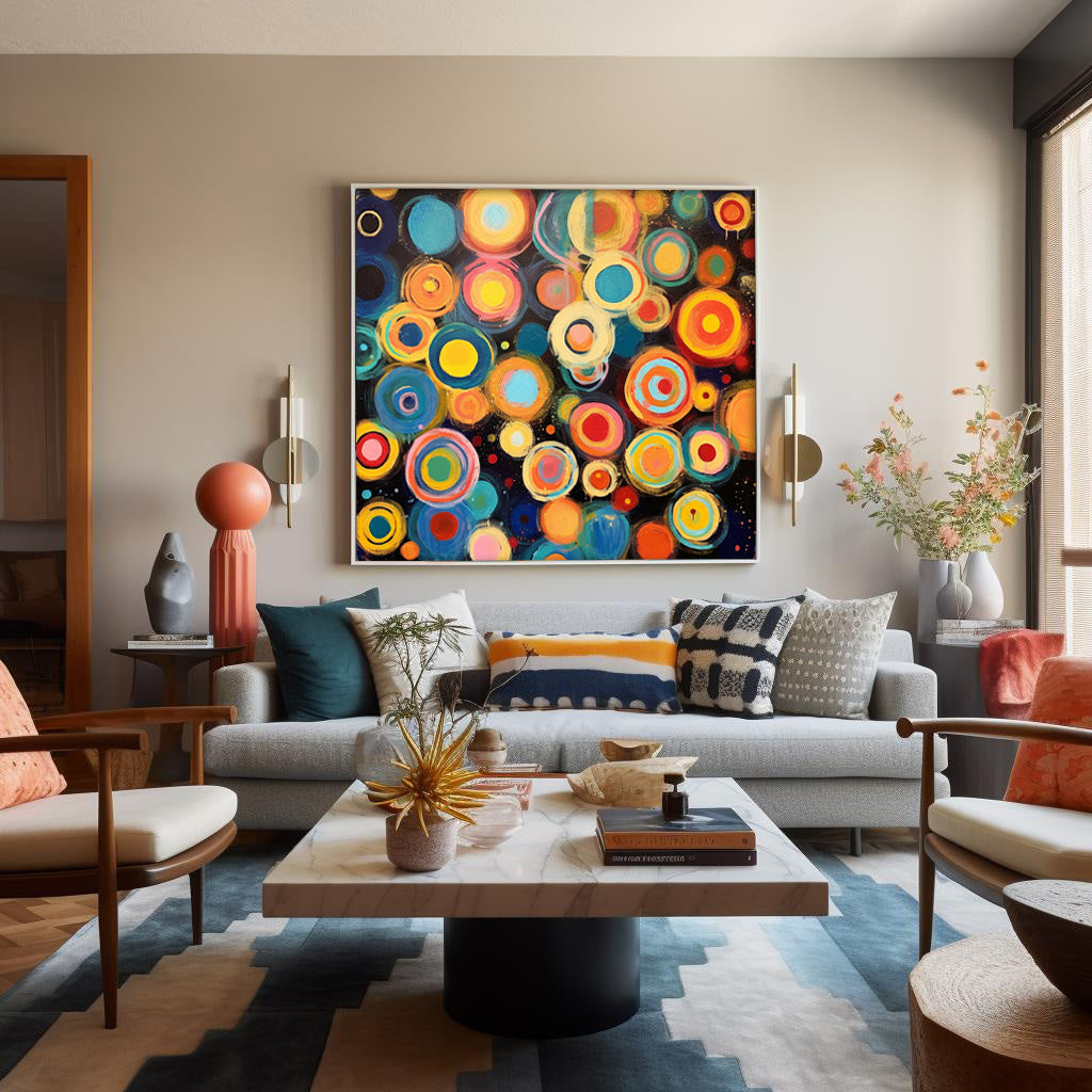 Celebration - Colorful Abstract Circle Wall Art Painting