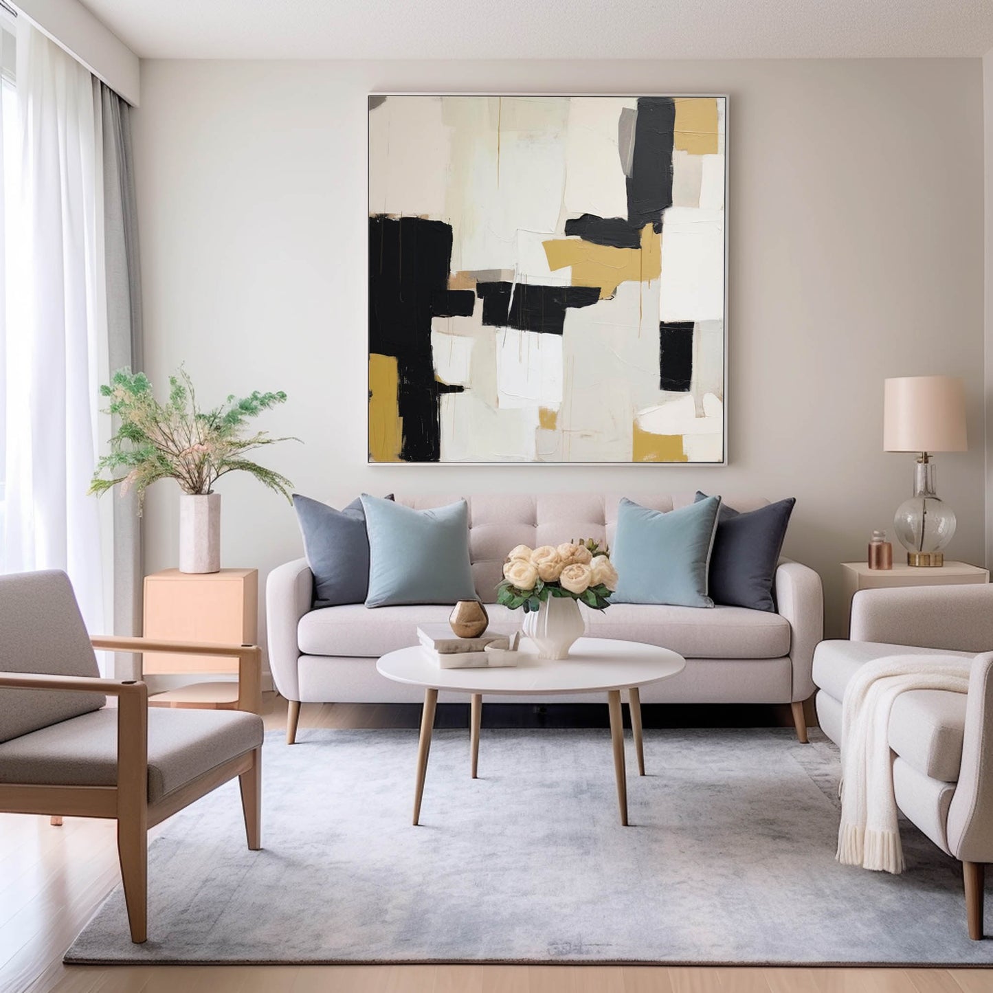 Structure in Ochre - Contemporary Textured Yellow Abstract Painting