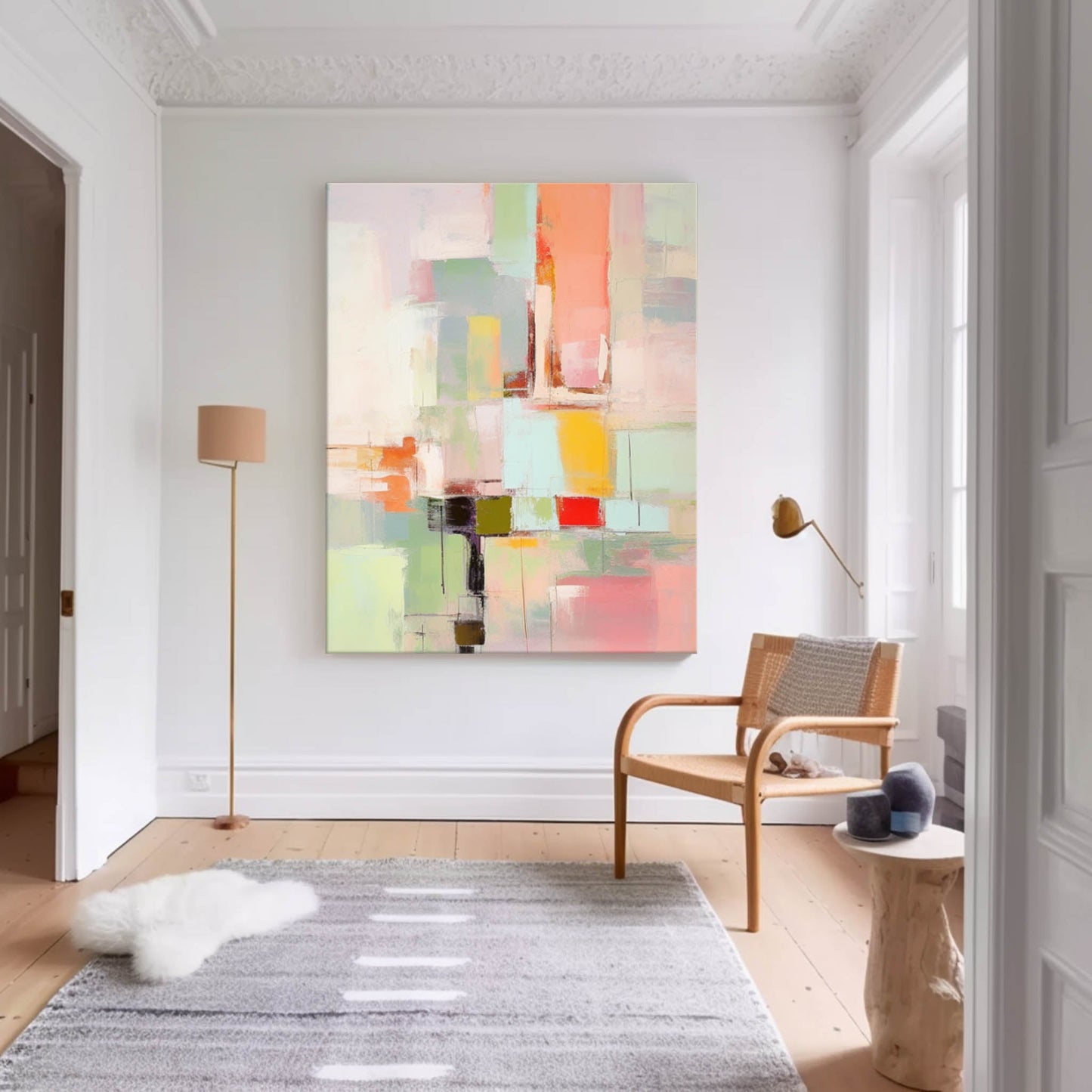 Ethereal City - Light Wall Art Pastel Abstract Canvas