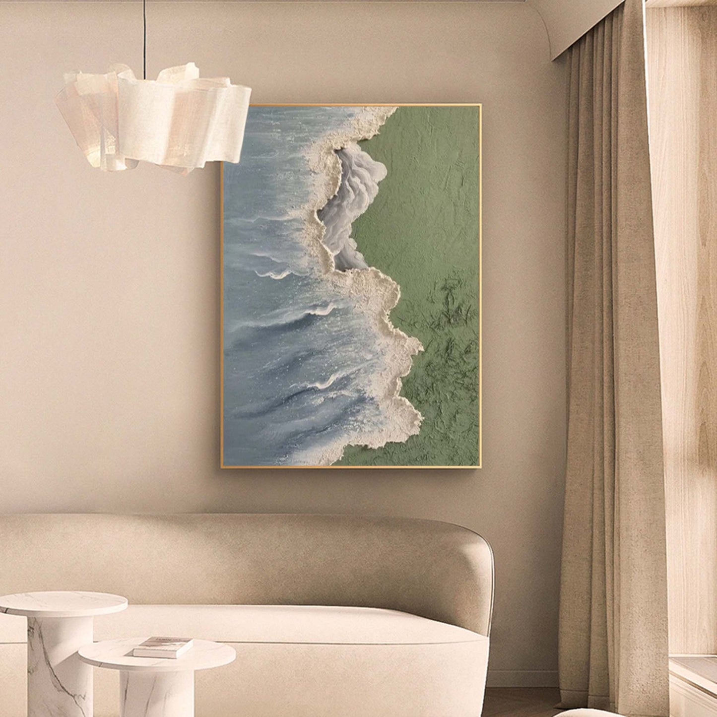 Coastal Relief - Ocean Wall Art 3D Textured Beach Canvas