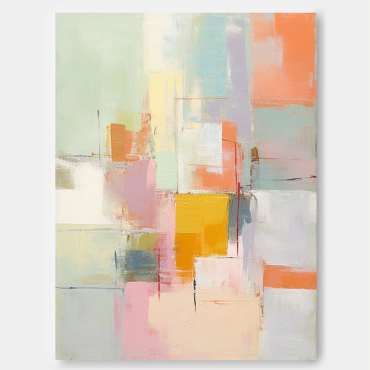 Morning Haze - Ethereal Abstract Art Pastel Cityscape Canvas