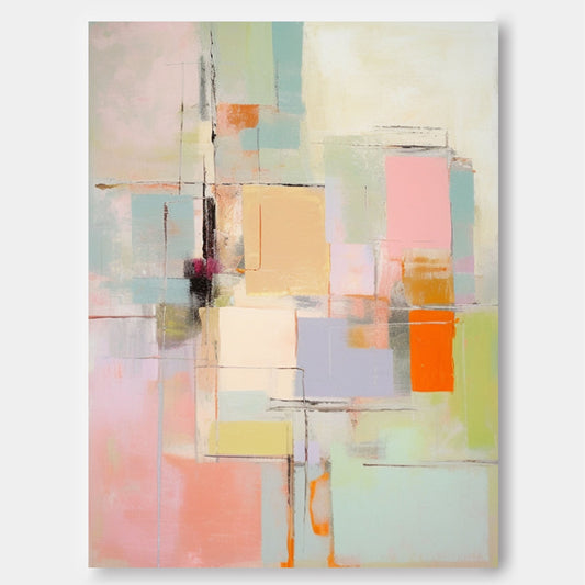 Ethereal City - Soft Abstract Painting Pastel Wall Art