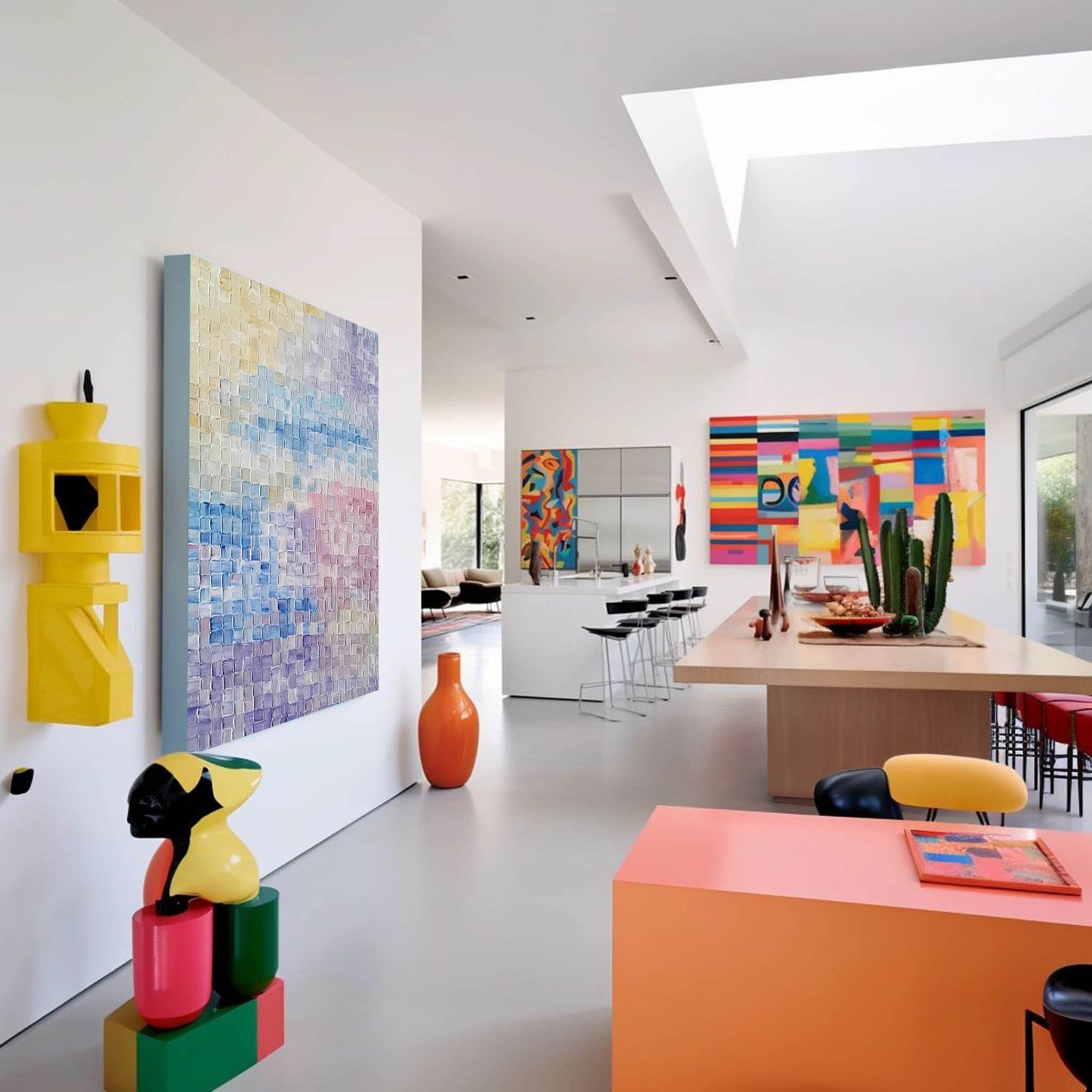 Dream Weave - Calming Pastel Wall Art, Heavy Texture Painting