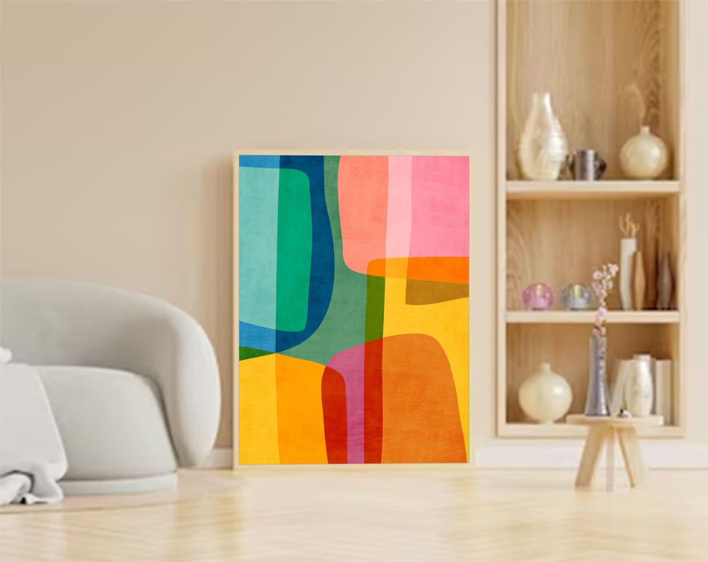 Summer Overlap - Bright Wall Art Colorful Abstract Shapes