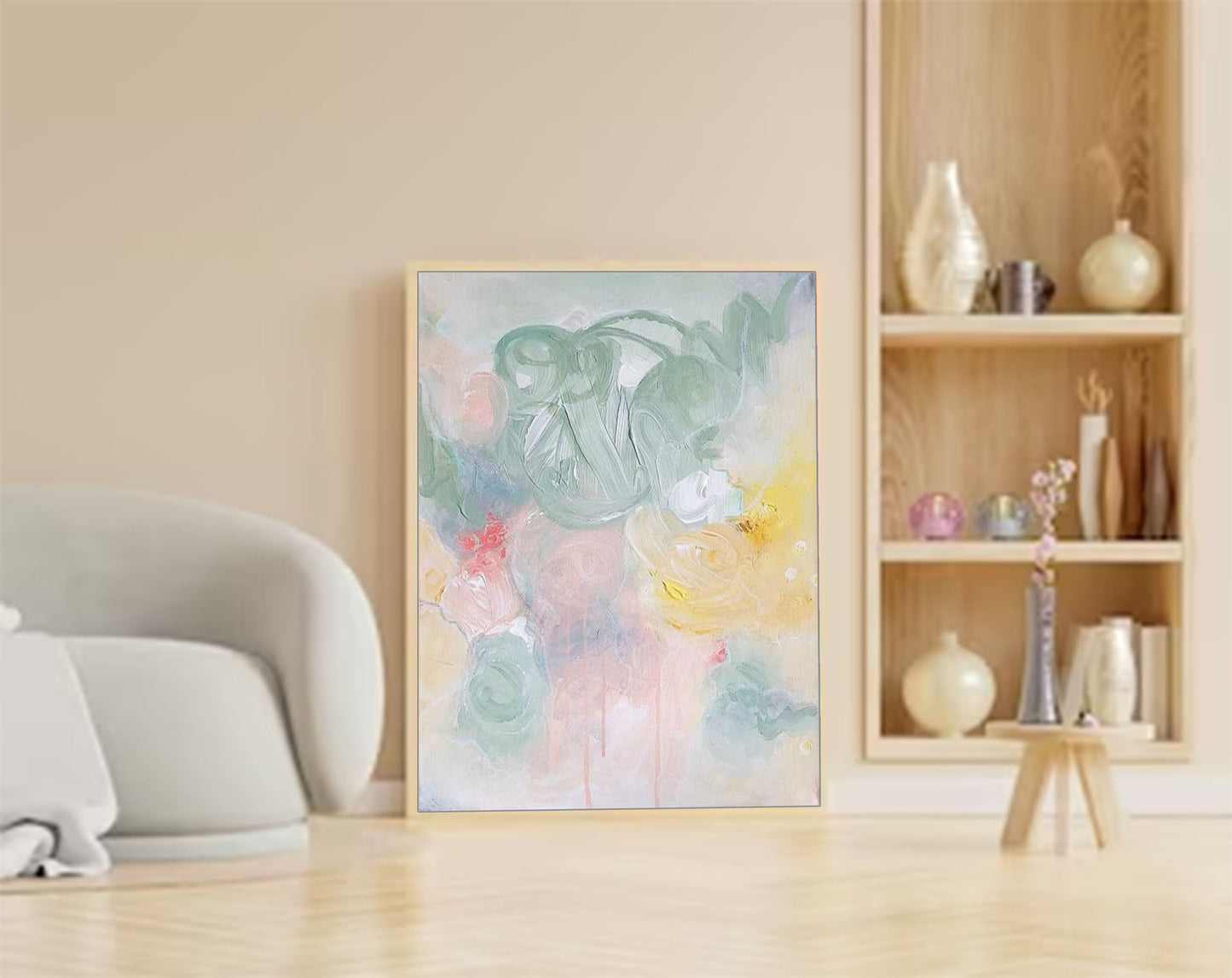 Ethereal Garden - Soft Abstract Painting Pastel Floral Art