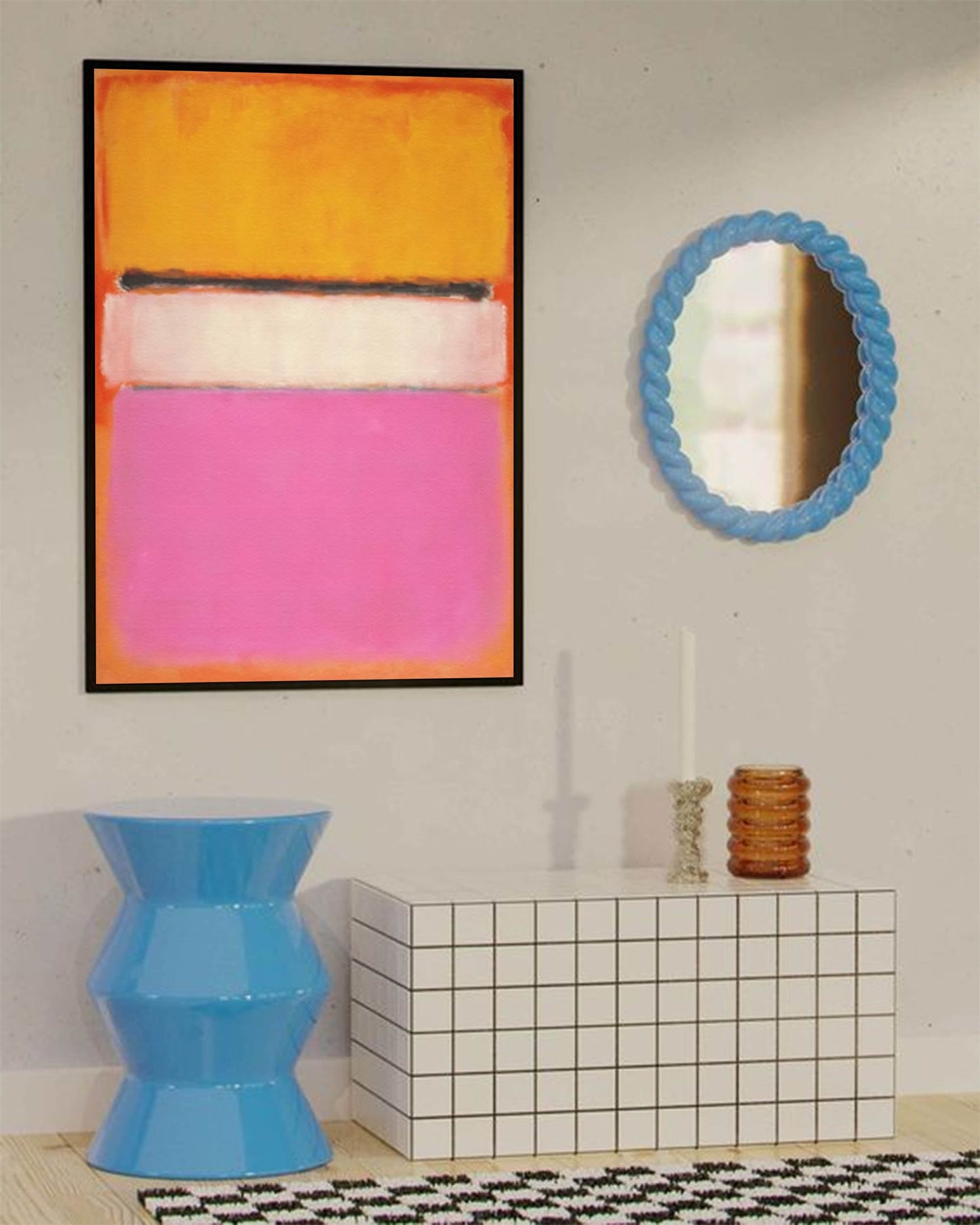 Sunset Glow - Pink and Orange Wall Art Abstract Canvas