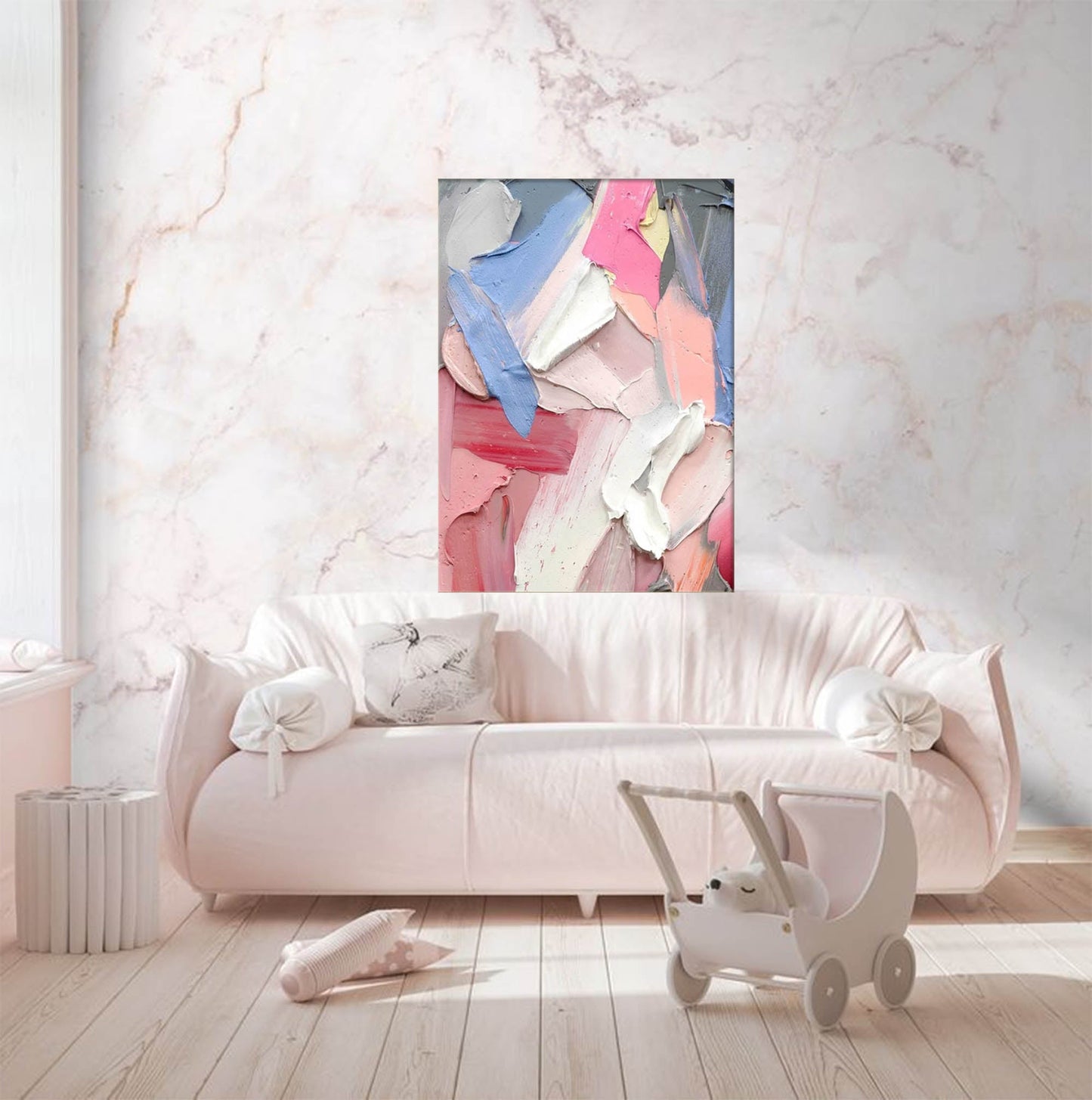 Pastel Layers - Abstract Canvas Painting Textured Impasto Art