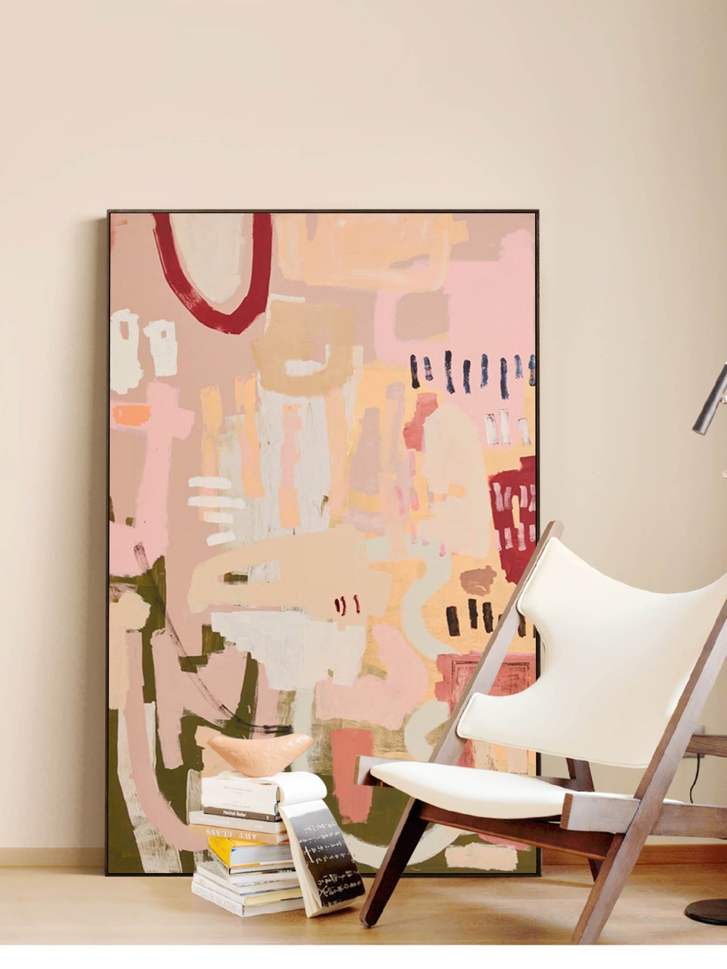 Blushing Chaos - Pink Abstract Wall Art Modern Canvas Painting