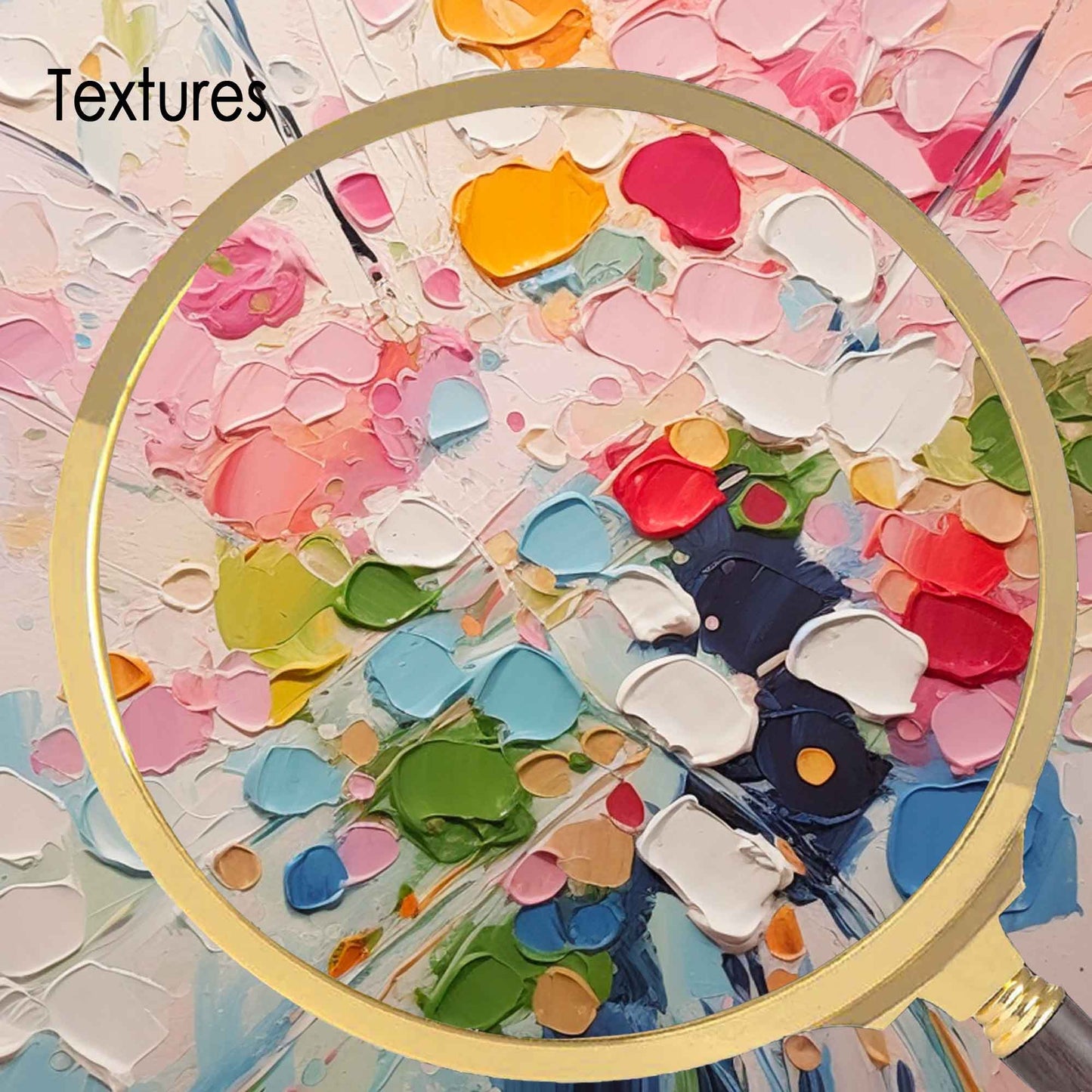 Joyful Burst - Contemporary Multicolor Wall Art, Impasto Flower Painting