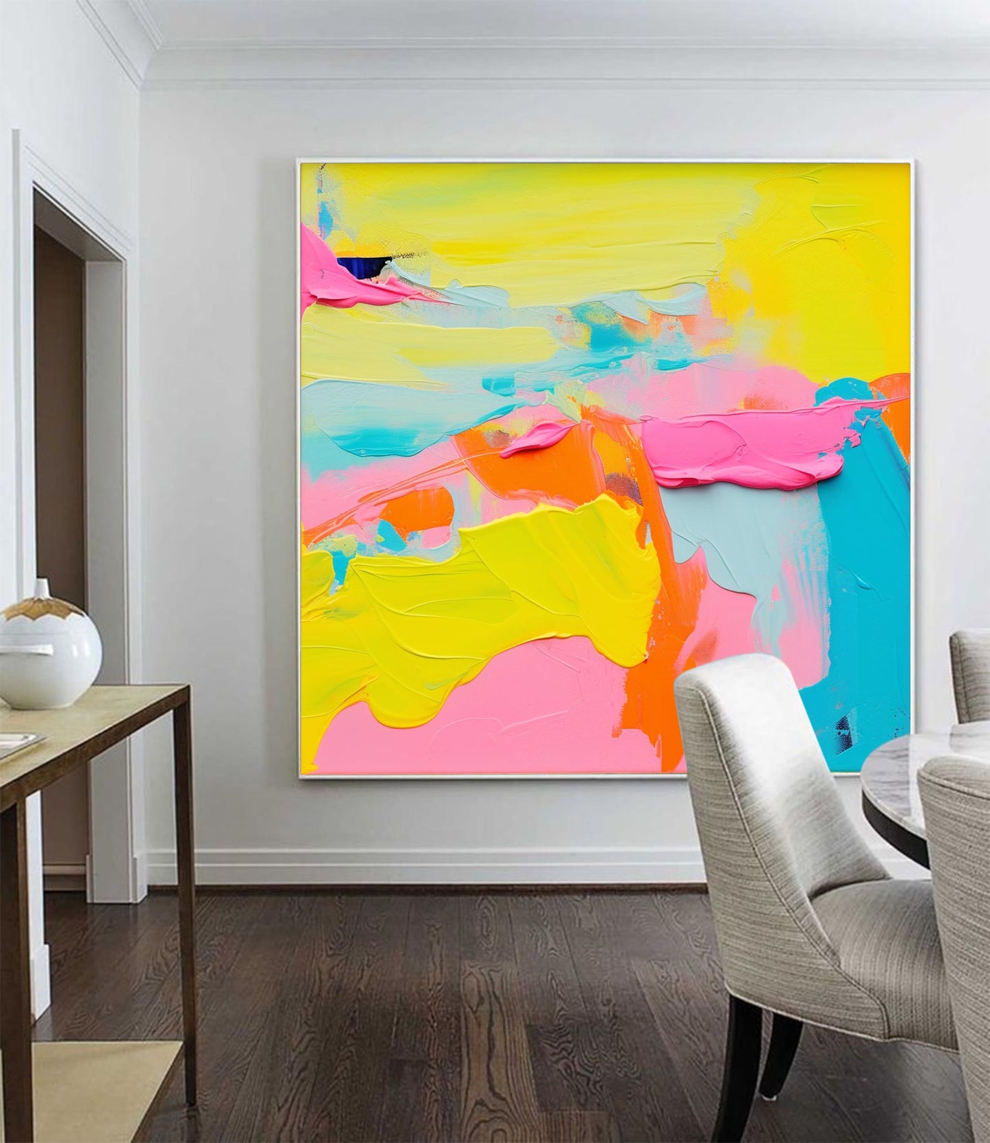 Summer Fiesta - Bright and Happy Abstract Painting with Heavy Texture