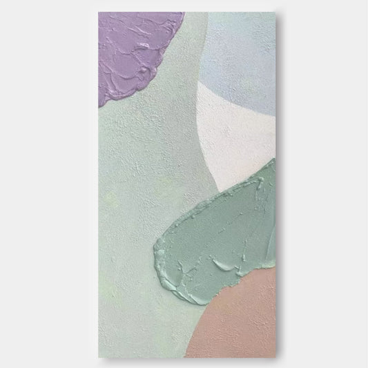 Serene Forms - Textured Purple Abstract Painting, Minimalist Wall Art