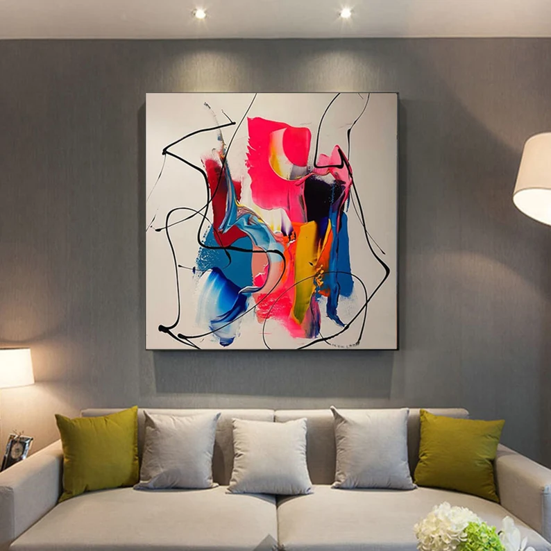 Liquid Motion - Contemporary Abstract Wall Art Colorful Canvas