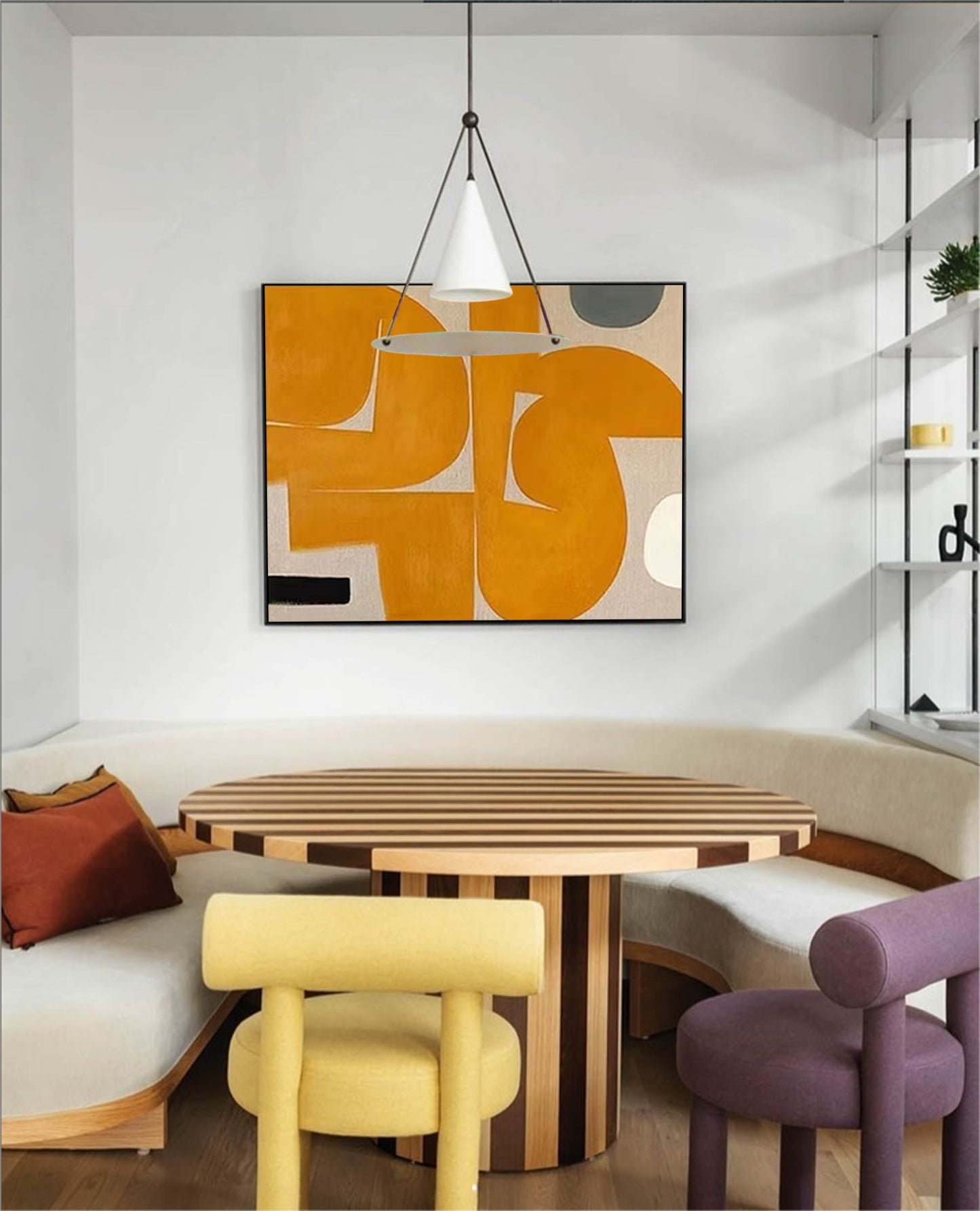 Ochre Forms - Mid Century Modern Wall Art Minimalist Abstract