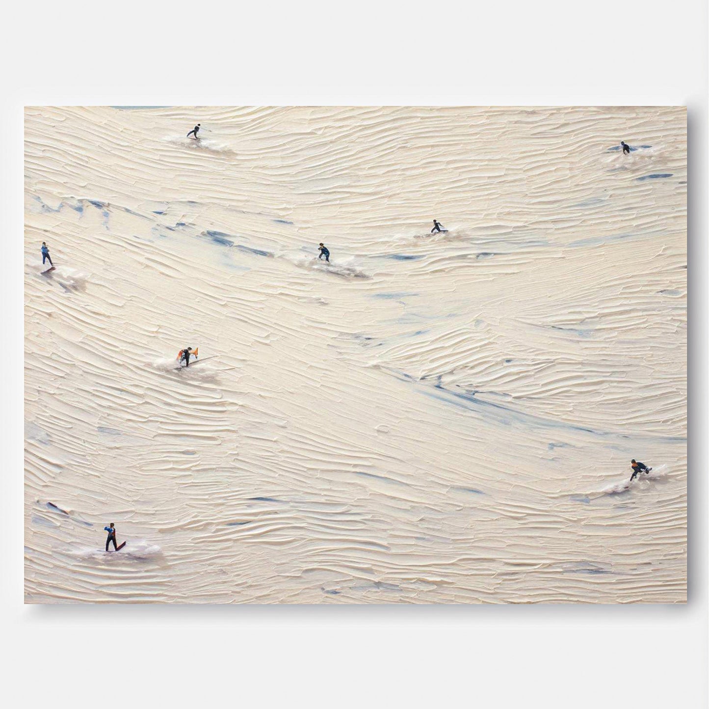 First Tracks - Panoramic Skiing Art and Textured Mountain Painting