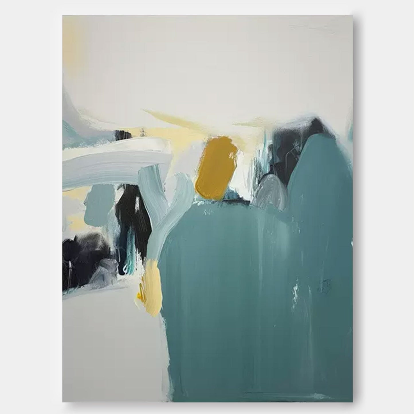 Misty Horizon - Muted Landscape Art and Tranquil Artwork on Canvas