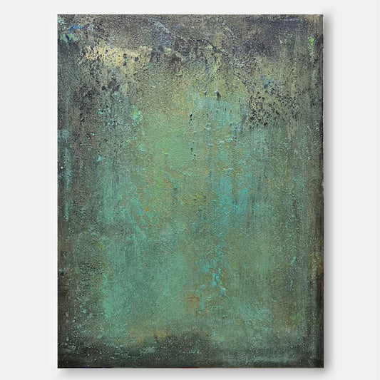 Raw Element - Moody Green and Black Industrial Wall Art