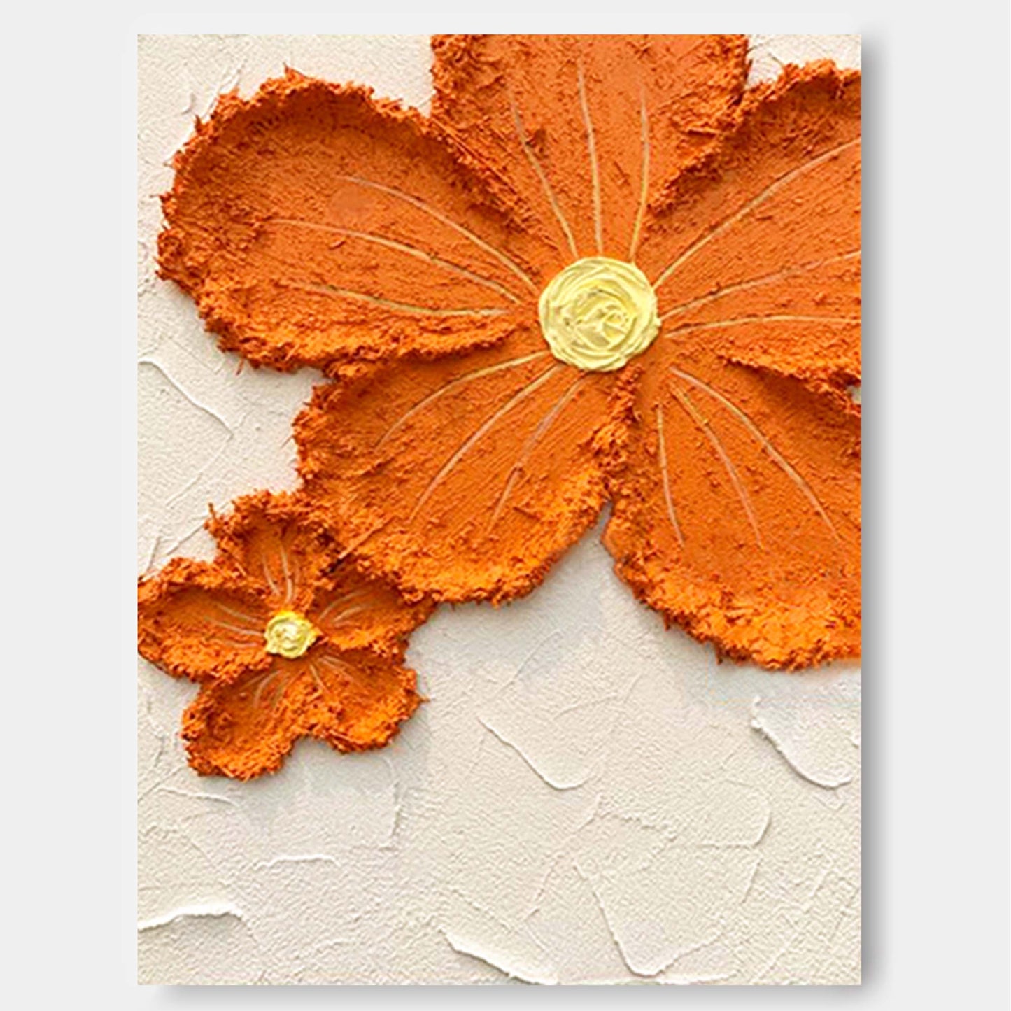Marigold Bloom - Burnt Orange and White Abstract Orange Painting
