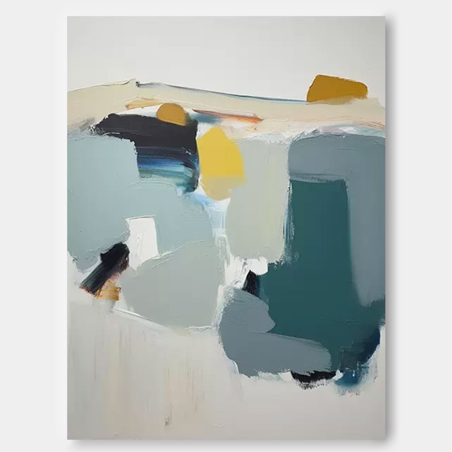 Serene Horizon - Calming Landscape Art Abstract Canvas Painting