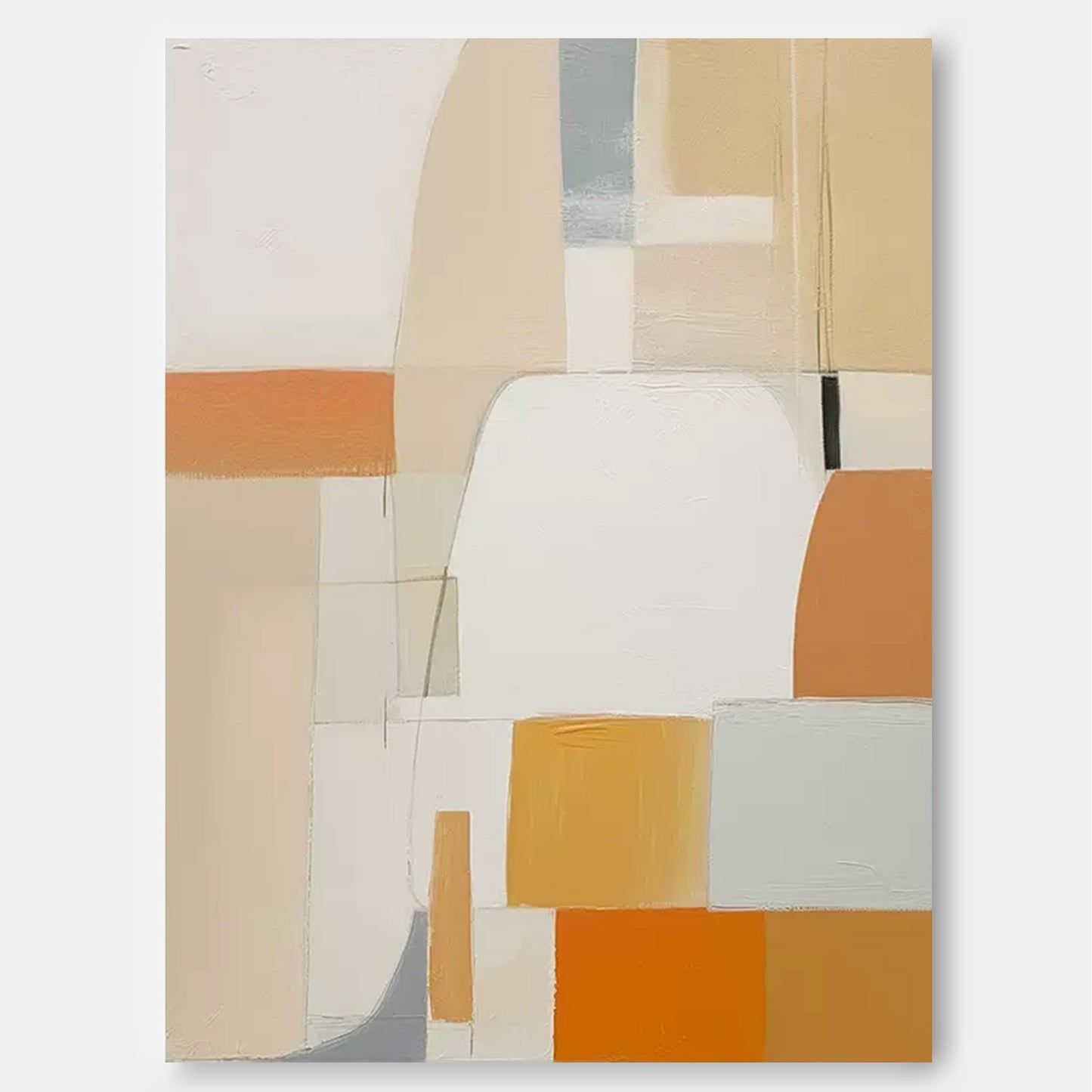 Serene Structures - Abstract Architectural Painting in Neutral Tones