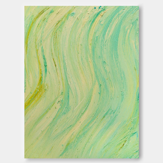 Spring Current - Green and Yellow Smooth Texture Painting