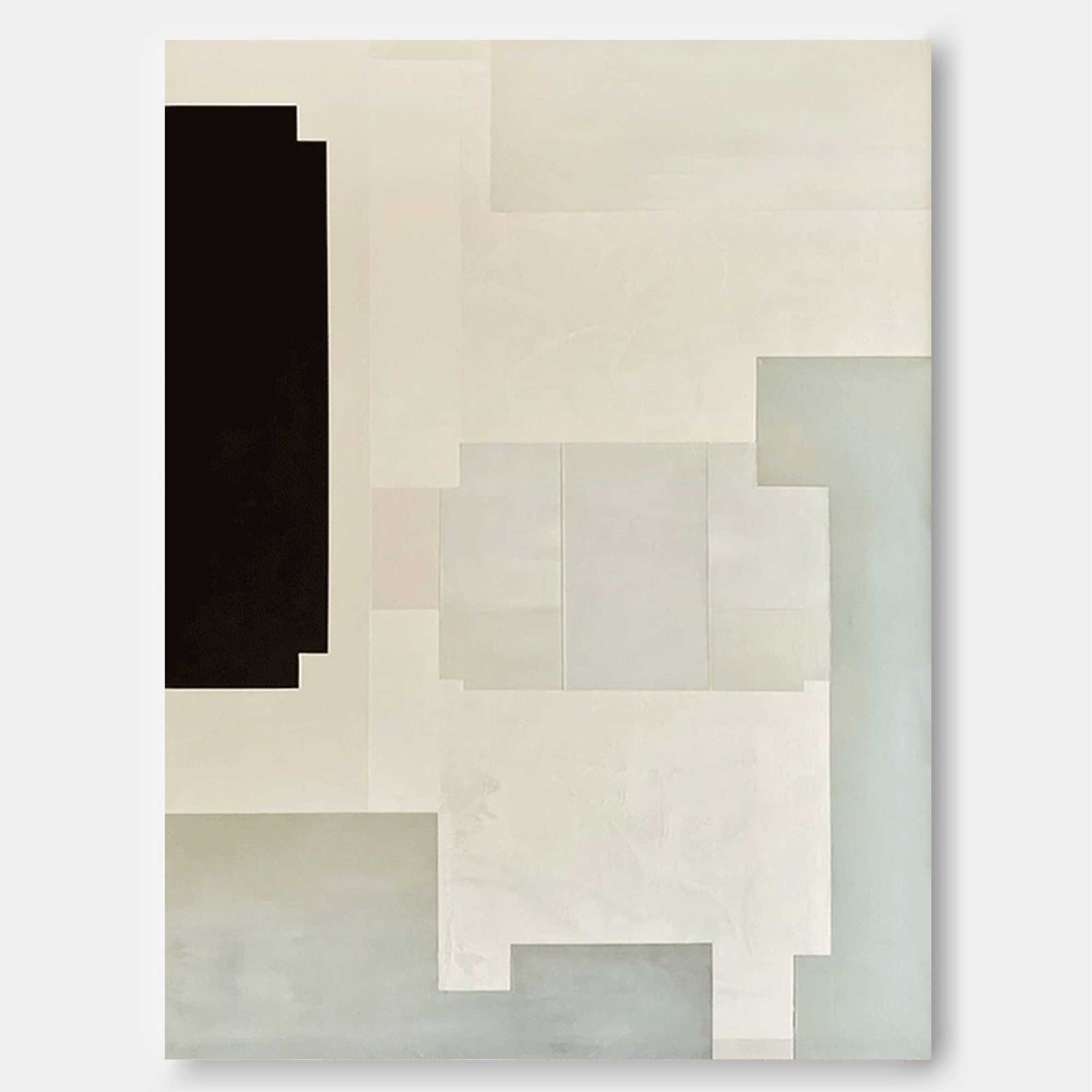 Structure in Monochrome - Modern Minimal Black White Gray Wall Art