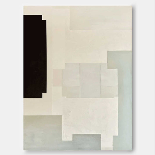 Structure in Monochrome - Modern Minimal Black White Gray Wall Art