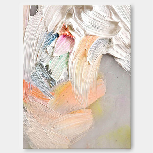 Ethereal Flow - Pastel Wall Art Heavy Texture Abstract Canvas