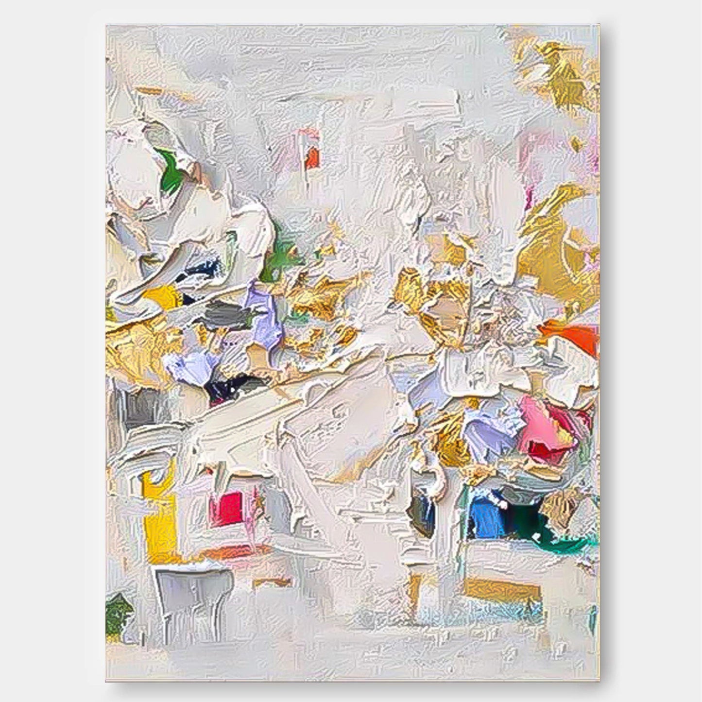 Urban Fragments - Modern Textured Wall Art with Gold Accents