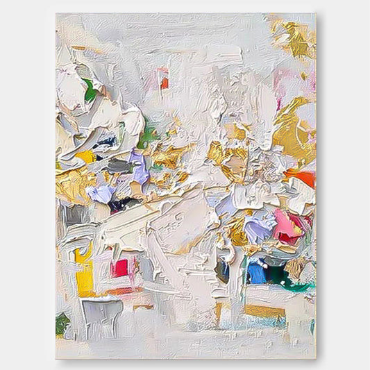 Urban Fragments - Modern Textured Wall Art with Gold Accents