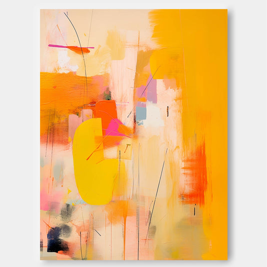 Urban Sunset - Abstract Painting Ideas, Yellow and Pink Wall Art