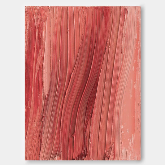 Crimson Flow - Abstract Red Textured Paint on Canvas